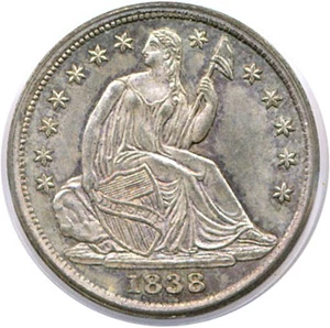image for: 1838 No Drapery H10c PCGS MS65