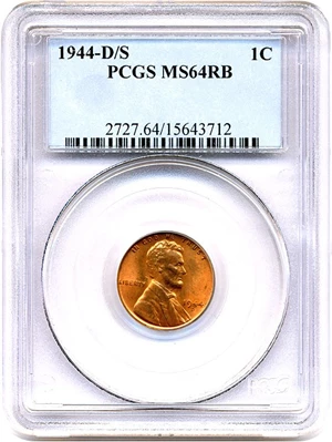 image for: 1944-D/S 1c PCGS MS64 RB