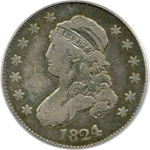 image for: 1824/2 25c PCGS/CAC F15