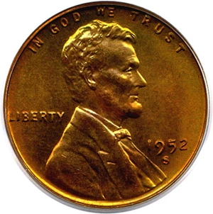 image for: 1952-S 1c PCGS MS67 RD