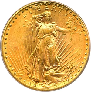 image for: 1927-S $20 PCGS MS63