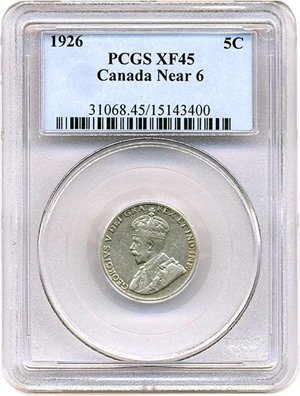 image for: Canada: 1926 5c PCGS XF45 (Near 6)