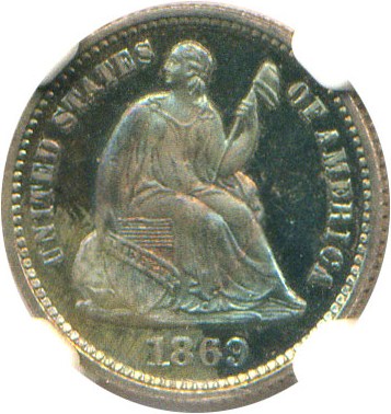 image for: 1869 H10C NGC Proof 66 Cameo * Color *
