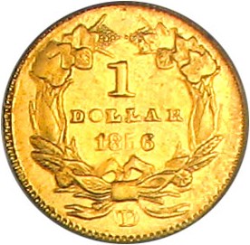 image for: 1856-D G$1 PCGS AU58