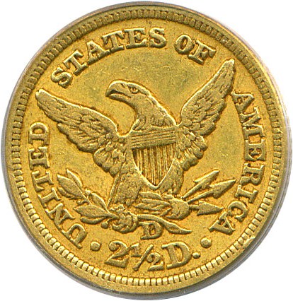 image for: 1847-D $2 1/2 PCGS XF40