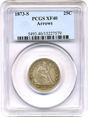 image for: 1873-S Arrows 25c PCGS XF40