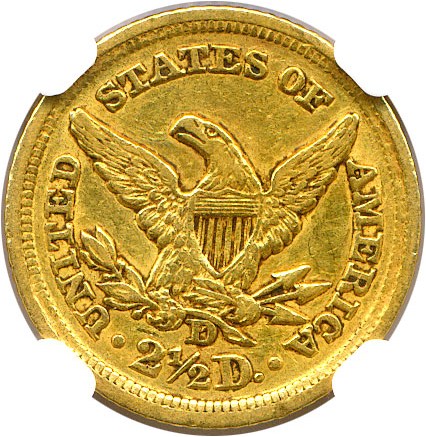 image for: 1851-D $2 1/2 NGC AU50