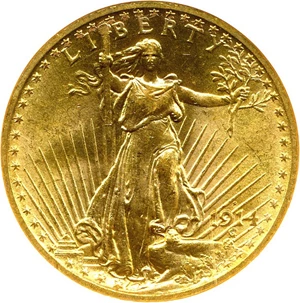 image for: 1914-S $20 NGC MS64