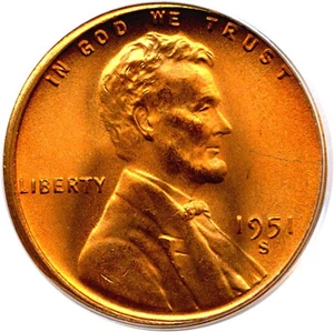 image for: 1951-S 1c PCGS MS67 RD