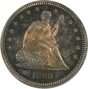 image for: 1868 25c PCGS Proof 64 * Color *