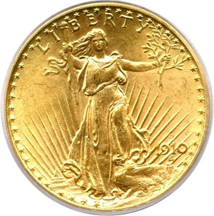image for: 1910-D $20 PCGS MS65