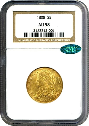 image for: 1808 $5 NGC/CAC AU58