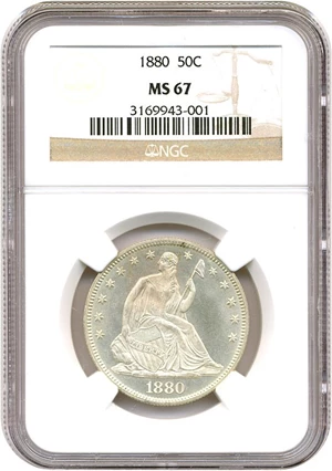 image for: 1880 50c NGC MS67