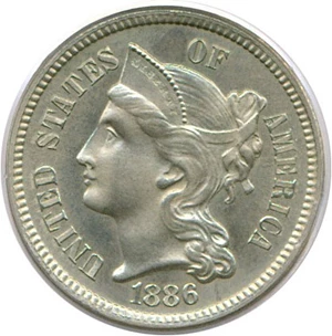 image for: 1886 3cN PCGS/CAC Proof 64