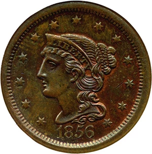 image for: 1856 1c NGC MS64 BN (Braided)