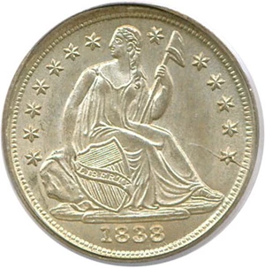 image for: 1838 No Drapery H10c PCGS/CAC MS64