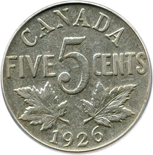 image for: Canada: 1926 5c PCGS XF45 (Near 6)