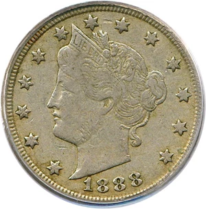 image for: 1888 5c PCGS/CAC XF40