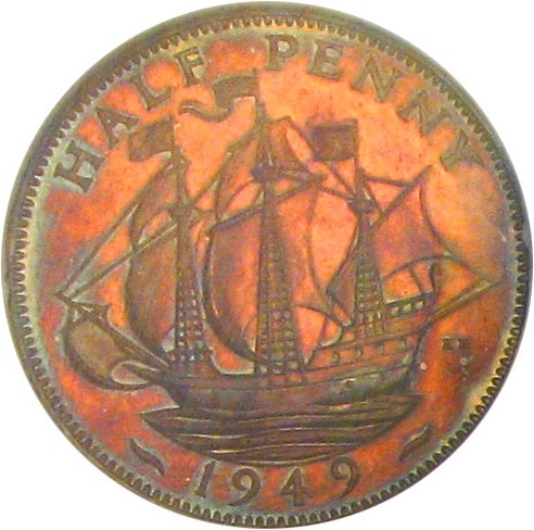 image for: Great Britain: 1949  1/2 D NGC Proof 65 RB