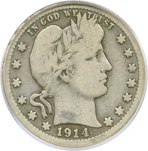 image for: 1914-S 25c PCGS VG-8