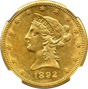 image for: 1892-CC $10 NGC AU58