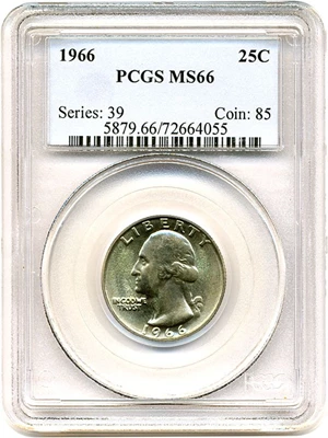 image for: 1966 25c PCGS MS66