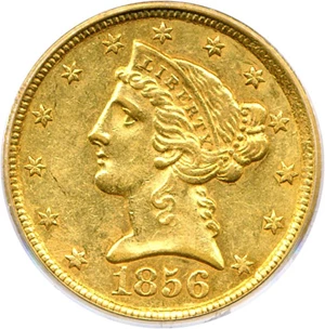 image for: 1856-C $5 PCGS AU58