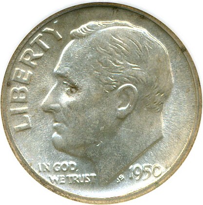 image for: 1950-S 10c DGS MS65