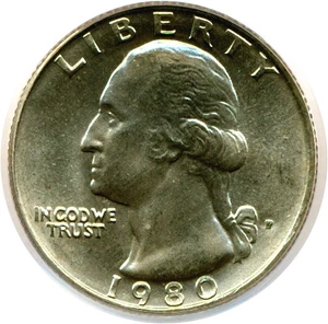 image for: 1980 25c PCGS MS66