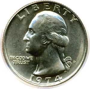 image for: 1974-D 25c PCGS MS66