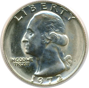 image for: 1972-D 25c PCGS MS66