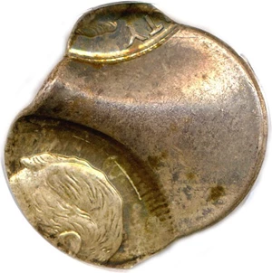 image for: Mint Error: No Date 10c PCGS MS65 (Saddle Double Strike on a Silver planchet)