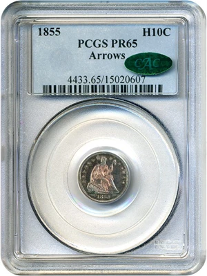 image for: 1855 Arrows H10c PCGS/CAC Proof 65