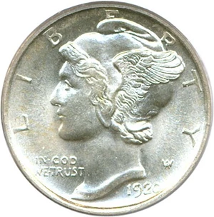 image for: 1920-D 10c PCGS/CAC MS66