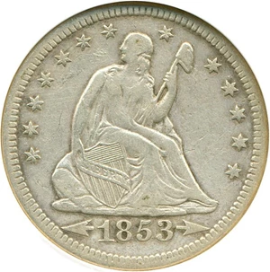 image for: 1853-O 25c Arrows & Rays DGS VF30 (Cleaned)