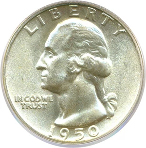 image for: 1950 25c PCGS MS66