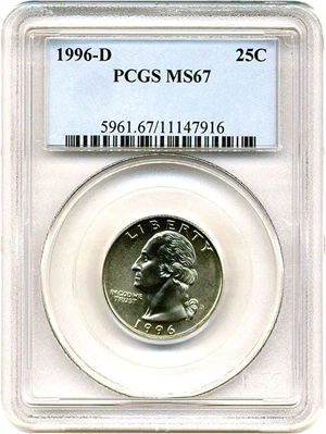 image for: 1996-D 25c PCGS MS67