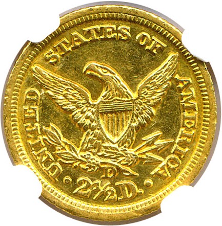 image for: 1847-D $2 1/2 NGC AU58