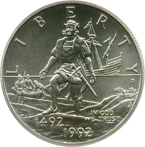 image for: 1992-D Columbus 50c PCGS MS70
