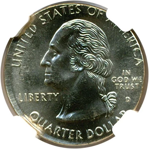 image for: Mint Error: 1999-D 25c Delaware NGC MS65 (Struck on a nickel planchet - 4.9g)