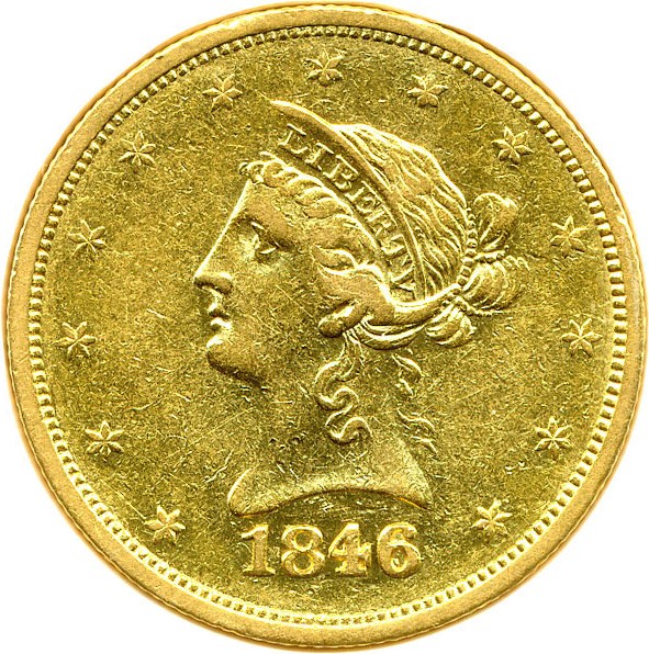 image for: 1846-O $10 DGS XF45 (6 over 5, Breen 6875; Cleaned)