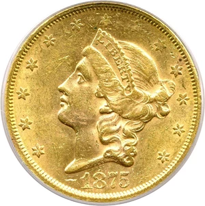 image for: 1875-S $20 PCGS MS61