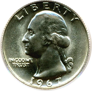 image for: 1967 25c PCGS MS66