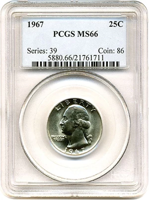 image for: 1967 25c PCGS MS66
