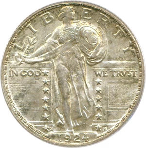 image for: 1924-S 25c PCGS MS64