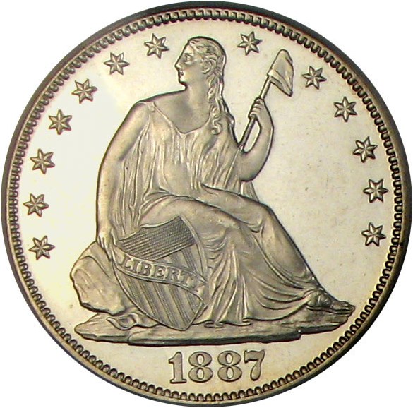image for: 1887 50c PCGS/CAC Proof 64 DCameo