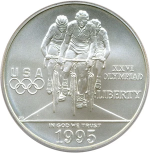 image for: 1995-D Olympic Cycling $1 PCGS MS70
