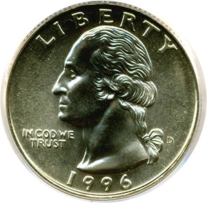 image for: 1996-D 25c PCGS MS67