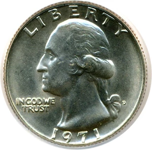 image for: 1971-D 25c PCGS MS66