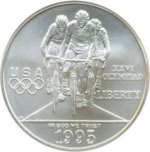 image for: 1995-D $1 PCGS MS70 (Olympic Cycling)